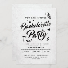 ヴィンテージの白黒バチェロレッテの招待状 招待状