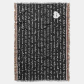 ヴィンテージの白黒フランスのな結婚式誓約 スローブランケット (正面縦)