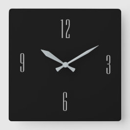 ヴィンテージの白黒ミニマリスト スクエア壁時計