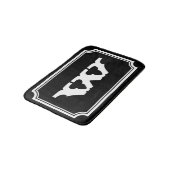 ヴィンテージの白黒モノグラムの手紙のバス・マット バスマット (アングル)