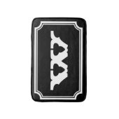 ヴィンテージの白黒モノグラムの手紙のバス・マット バスマット (正面縦)