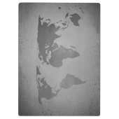 ヴィンテージの白黒世界地図 クリップボード (裏面)