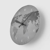 ヴィンテージの白黒世界地図 ラウンド壁時計 (傾斜)