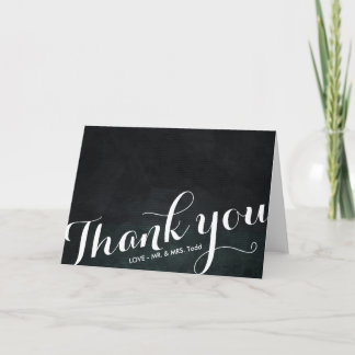 ヴィンテージの白黒|結婚のサンキューカード サンキューカード