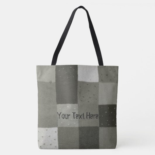 ヴィンテージの白黒knitttedパッチワークのデザイン トートバッグ (正面)