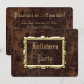 ヴィンテージの皮のようなハロウィンパーティー 招待状 (正面/裏面)