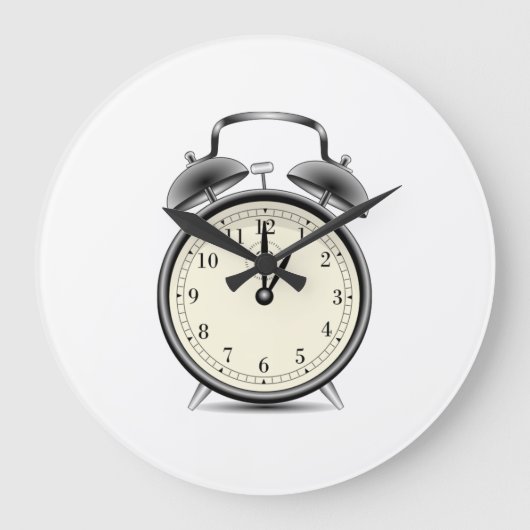 ヴィンテージの目覚し時計 ラージ壁時計 (正面)