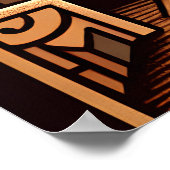 ヴィンテージの眠れるアールデコスタイル猫と本 ポスター (角)