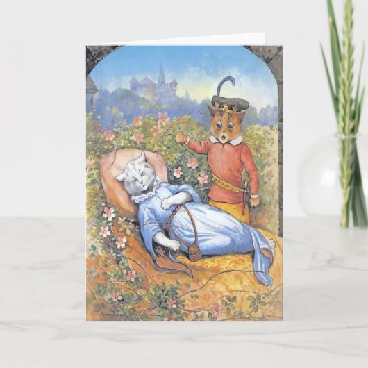 ヴィンテージの眠れる森の美女猫カード カード (正面)