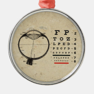 ヴィンテージの眼科医のOptometryの視力検査表 メタルオーナメント