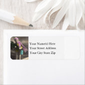 ヴィンテージの着色した少年、クリスマスプレゼント ラベル (インサイチュ)