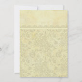 ヴィンテージの睡眠のベビーの静かにパステル調の黄色いレース 招待状 (裏面)