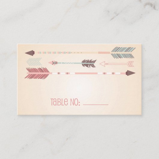 ヴィンテージの矢のテーブル番号護衛カード プレイスカード (正面)