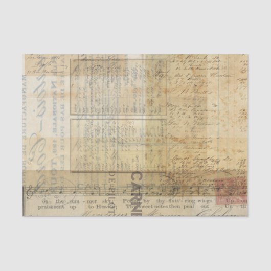 ヴィンテージの短命なもののコラージュ 薄葉紙 (正面)