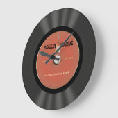 ヴィンテージの石のギターのレコードのデザイン ラージ壁時計 (傾斜)