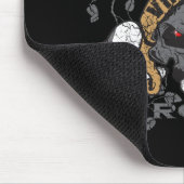 ヴィンテージの石のスカルおよびエレキギター マウスパッド (コーナー)