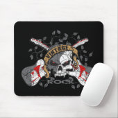 ヴィンテージの石のスカルおよびエレキギター マウスパッド (マウス)
