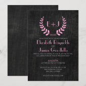 ヴィンテージの石板の結婚式招待状 招待状 (正面/裏面)