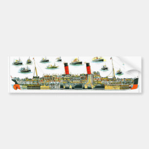 ヴィンテージの石版のイギリスの遠洋定期船RMS Caronia バンパーステッカー