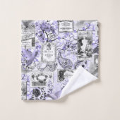 ヴィンテージの石鹸および香水のラベル-薄紫 バスタオルセット (ウォッシュタオル)