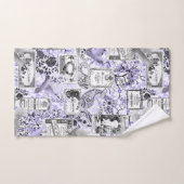 ヴィンテージの石鹸および香水のラベル-薄紫 バスタオルセット (ハンドタオル)