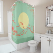 ヴィンテージの砂漠の風景キャッツスとキャニオン。 シャワーカーテン (インサイチュ)