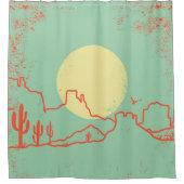 ヴィンテージの砂漠の風景キャッツスとキャニオン。 シャワーカーテン (正面)