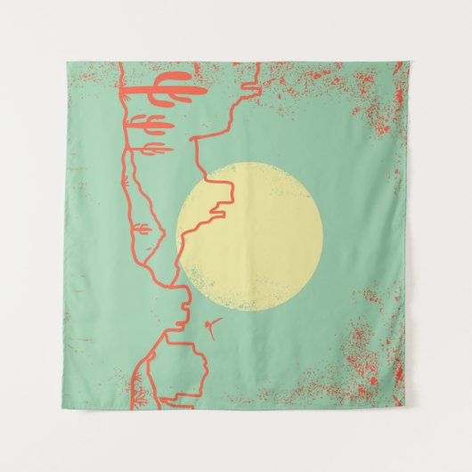 ヴィンテージの砂漠の風景キャッツスとキャニオン。 タペストリー (正面(横))