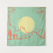 ヴィンテージの砂漠の風景キャッツスとキャニオン。 タペストリー (正面)