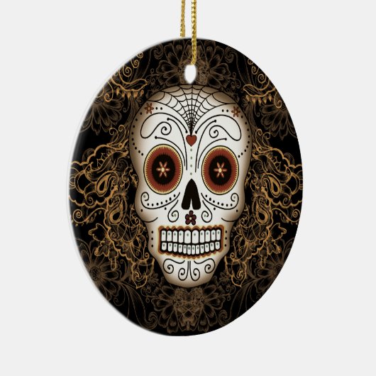 ヴィンテージの砂糖のスカルのオーナメント セラミックオーナメント (右)