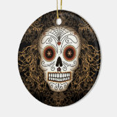 ヴィンテージの砂糖のスカルのオーナメント セラミックオーナメント (左)