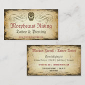 ヴィンテージの砂糖のスカルの入れ墨パーラーの名刺 名刺 (正面/裏面)