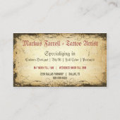 ヴィンテージの砂糖のスカルの入れ墨パーラーの名刺 名刺 (裏面)