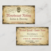 ヴィンテージの砂糖のスカルの入れ墨パーラーの名刺 名刺 (正面/裏面)