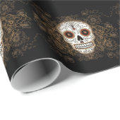 ヴィンテージの砂糖のスカルの包装紙 ラッピングペーパー (ロールコーナー)