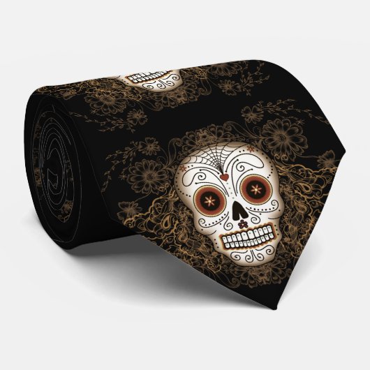 ヴィンテージの砂糖のスカル#1のタイ ネクタイ (ロール)