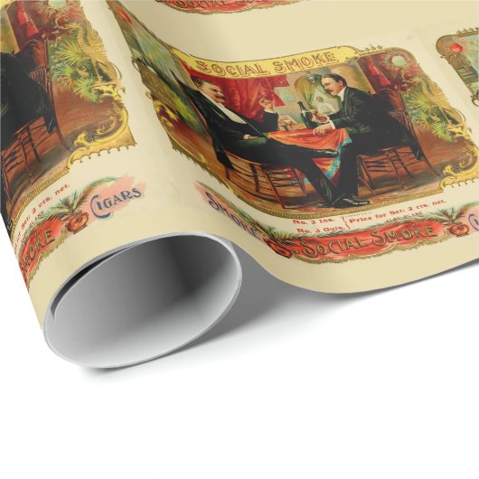 ヴィンテージの社会的な煙のタバコ入れのラベル ラッピングペーパー (ロールコーナー)