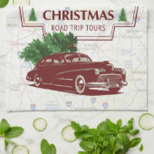 ヴィンテージの祖母のクリスマスの遠征旅行 キッチンタオル (折り畳み)