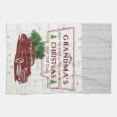 ヴィンテージの祖母のクリスマスの遠征旅行 キッチンタオル (横)