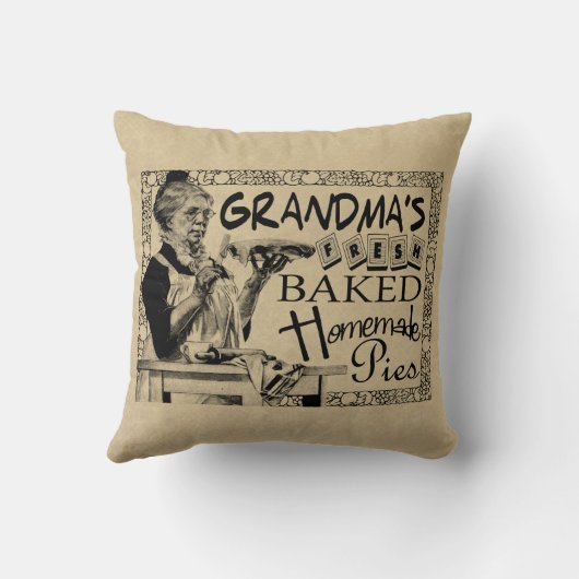 ヴィンテージの祖母の手製パイギフト クッション (裏面)