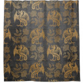 ヴィンテージの神話のファンタジーのドラゴンの壁紙 シャワーカーテン (正面)