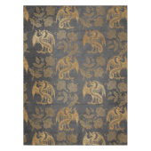 ヴィンテージの神話のファンタジーのドラゴンの壁紙 テーブルクロス (正面)