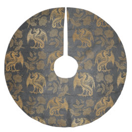 ヴィンテージの神話のファンタジーのドラゴンの壁紙 ブラッシュドポリエステルツリースカート