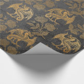 ヴィンテージの神話のファンタジーのドラゴンの壁紙 ラッピングペーパー (角)