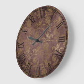 ヴィンテージの神話のファンタジーのペガソスの壁紙 ラージ壁時計 (傾斜)