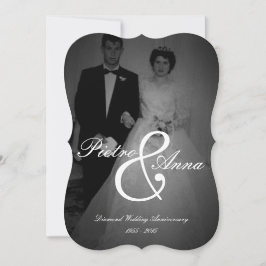 ヴィンテージの私とのダイヤモンド記念日 | ブラケットエッジ 招待状 (正面)
