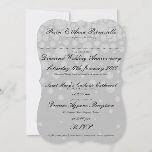 ヴィンテージの私とのダイヤモンド記念日 | ブラケットエッジ 招待状 (裏面)
