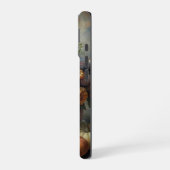 ヴィンテージの秋のかぼちゃの花のシーン iPhone 16ケース (左側面)