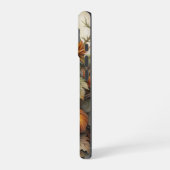 ヴィンテージの秋のかぼちゃの花のシーン iPhone 16ケース (左側面)