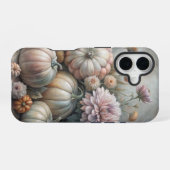 ヴィンテージの秋のかぼちゃの花のシーン iPhone 16ケース (裏面横)